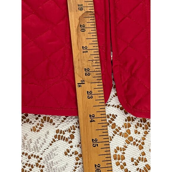 Vintage Y2K Croft & Barrow Red Sweater Cardigan Front Zip Knit Jacket Top PM - Picture 8 of 8